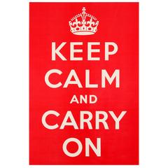 Rare Iconic Original Vintage World War II Poster 'Keep Calm And Carry On'
