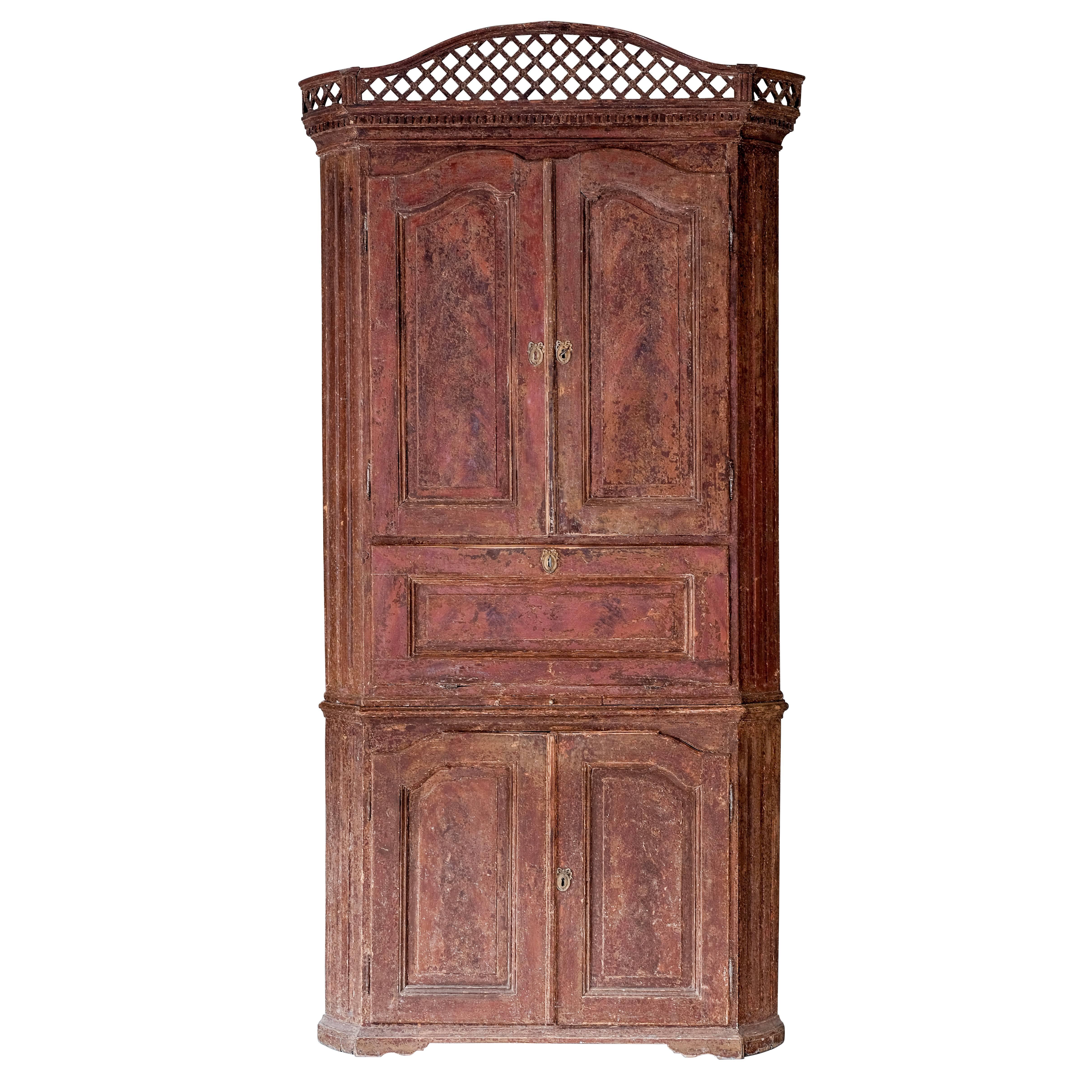 18th Century Norwegian Corner Cabinet