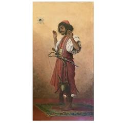 "Arab Soldier in Prayer", 1899, by Belgian Painter thé Ophile Lybaert 5