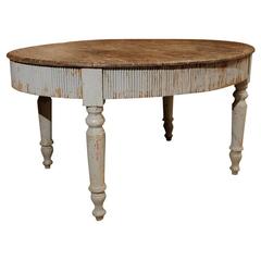 Gustavian Blue Painted Oval Table 11