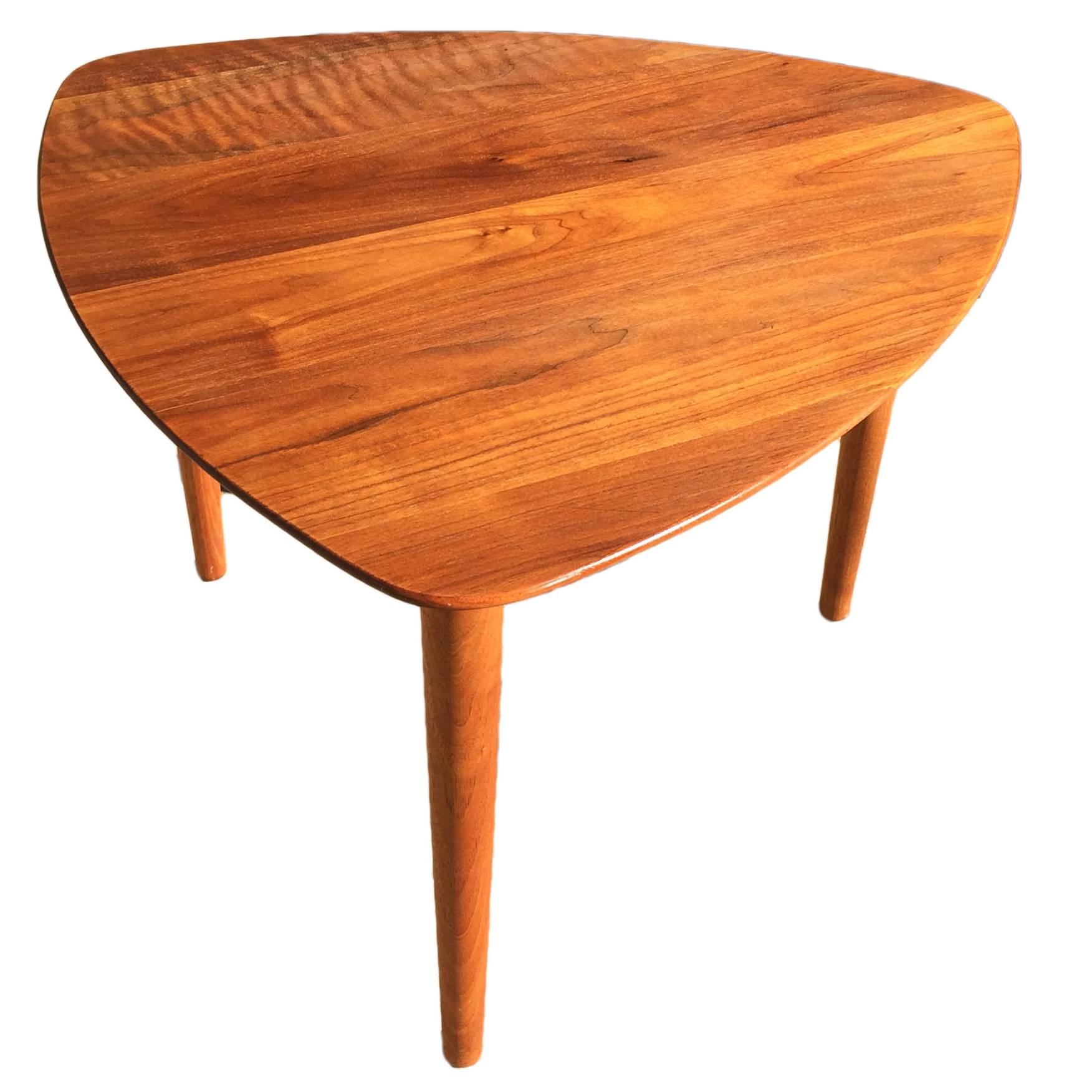 Danish Style Walnut Side Table Attributed to Jerry Glaser For Sale