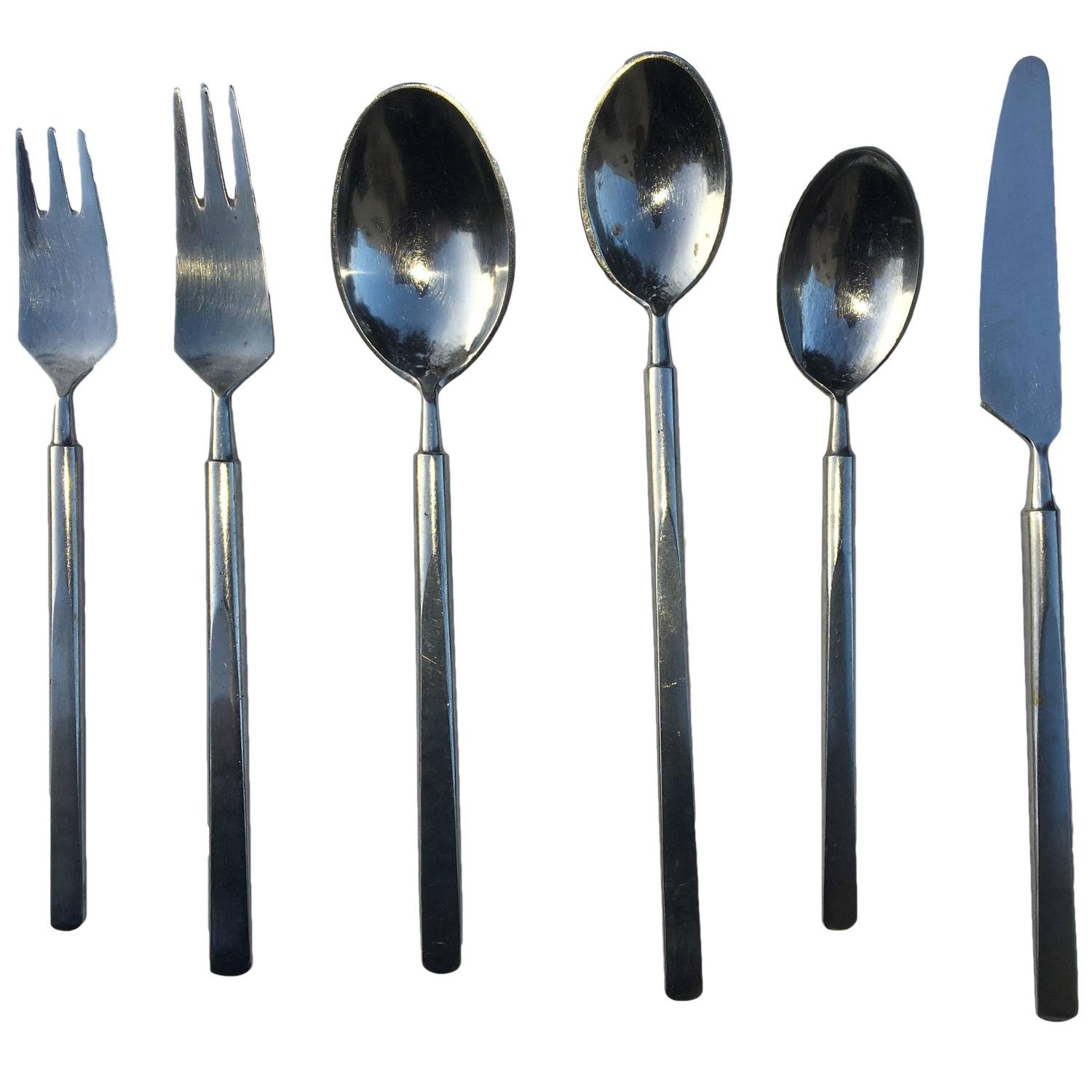 Gorgeous Gio Ponti Modern Stainless Flatware For Fraser Krupp For - Erik Herlow Obelisk Stainless Steel Flatware For Copenhagen Cutlery gorgeous gio ponti modern stainless flatware for fraser krupp for - erik herlow obelisk stainless steel flatware for copenhagen cutlery