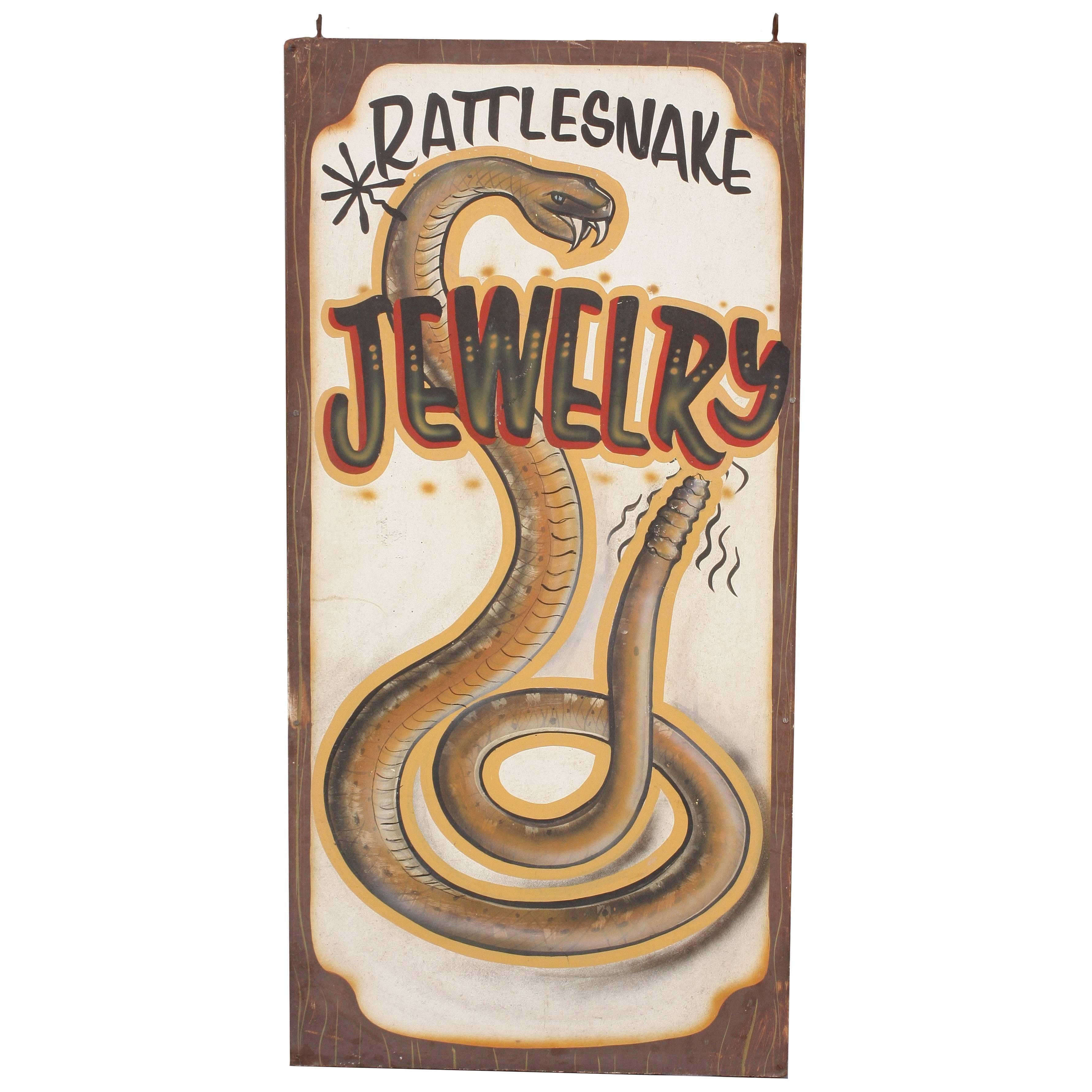 Vintage "Rattlesnake Jewelry" Sign
