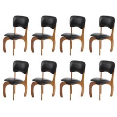 Eight Don Shoemaker Cocobolo and Leather Dining Chairs 6