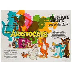 Vintage Aristocats Original UK Film Poster, 1970