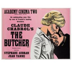 Vintage Butcher Original UK Film Poster, Peter Strausfeld, 1970s