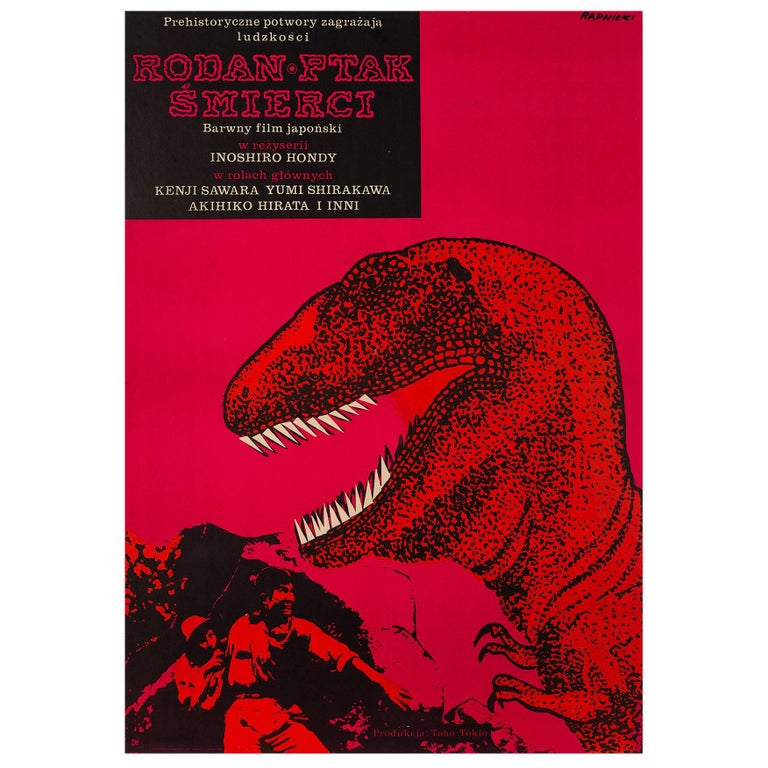 Rodan! The Flying Monster! Original Polish Film Poster, Janusz Rapnicki, 1967 For Sale