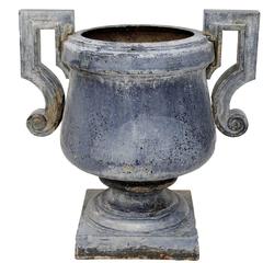 Rare 19th Century French Empire Period Enamelled, Cast Iron Urn, circa 1820