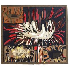 Robert Wogensky Tapestry "L'oiseau Blanc" in Polychrome Wool, Paris, circa 1965 10