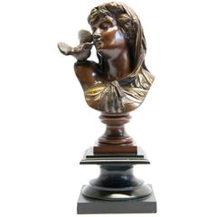 Jean-Antoine Houdon Bronze Female Buste Statue
