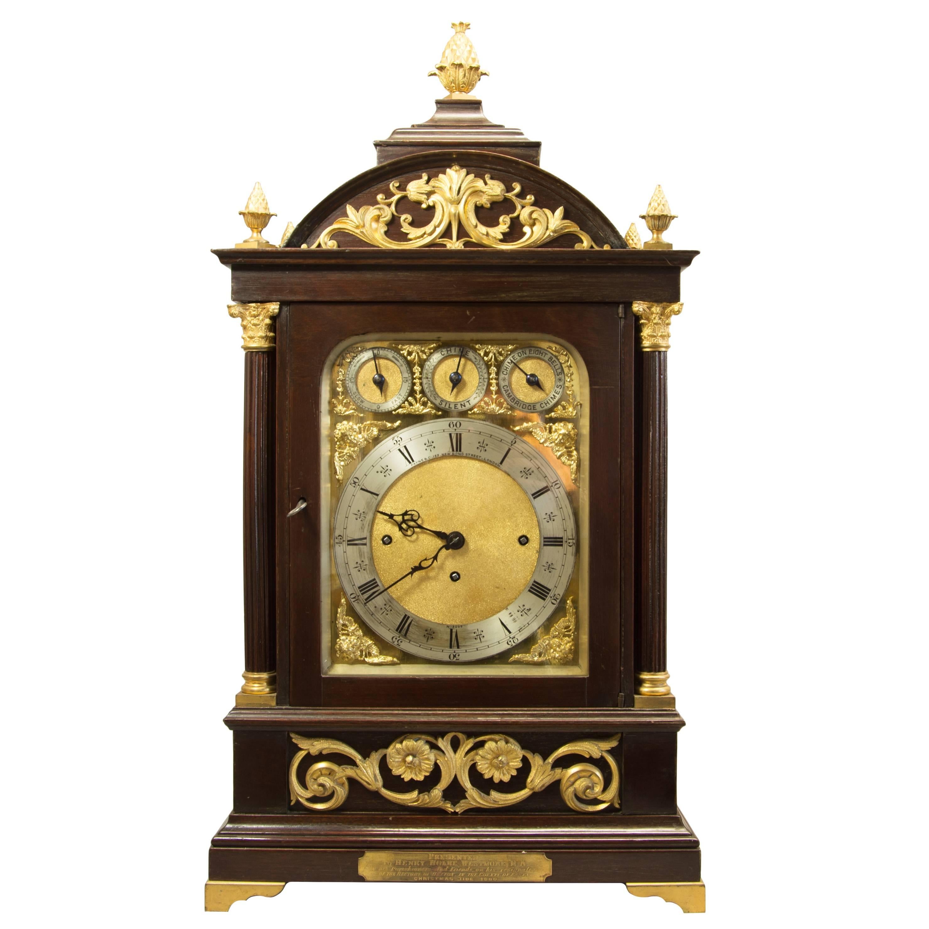Big English Bracket Clock with Eight Chiming Bells