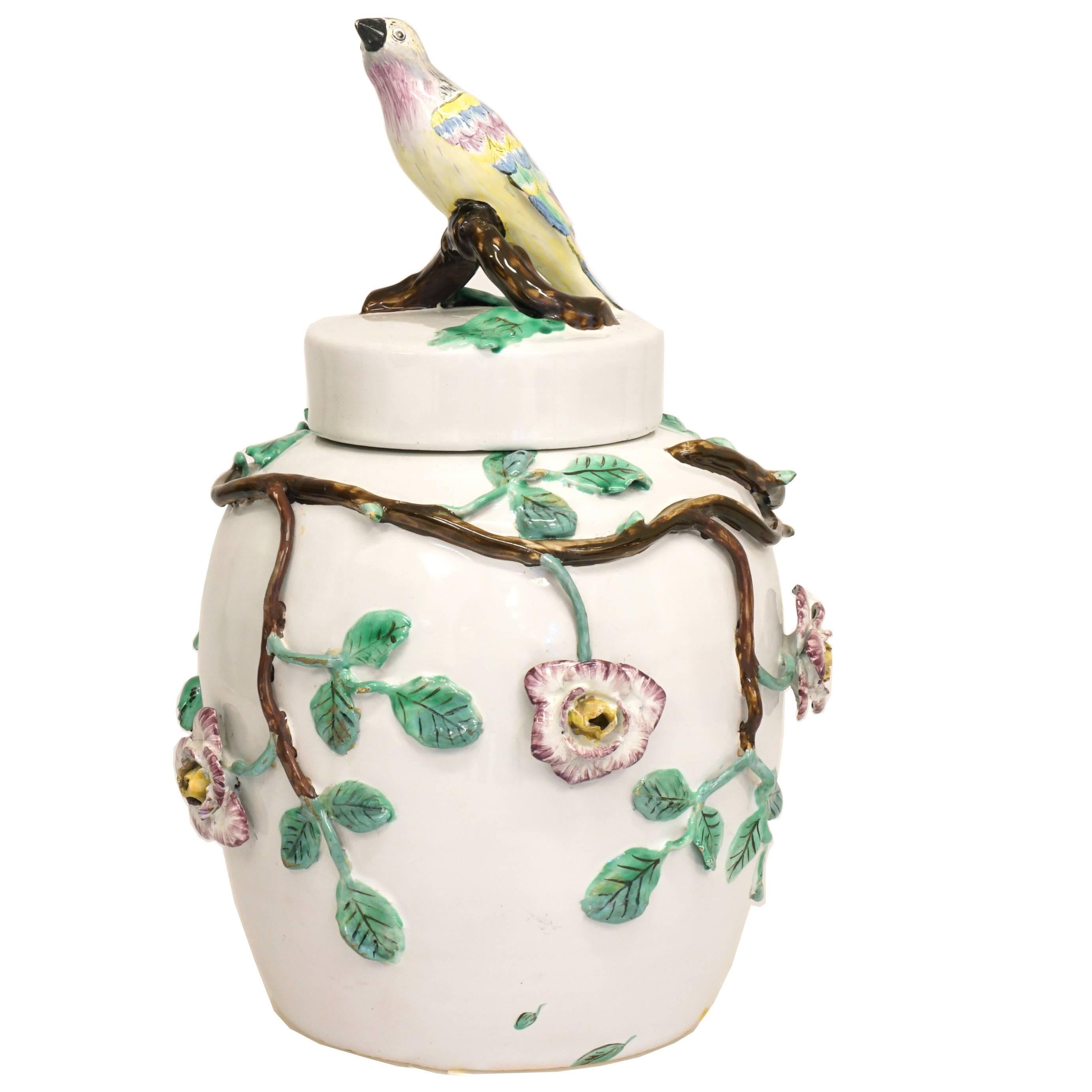 18th Century Faience Potpourri Vase, Marieberg, Sweden, circa 1765, Signed For Sale