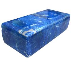 Mid-20th Century Lapis Lazuli Semi Precious Stone Box