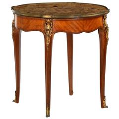 Fine French Louis XV Style Parquetry Ormolu-Mounted Gueridon Side Table 5