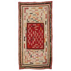 Tribal Indian Charon Wedding Quilt, Multicolor, Red Field and Applique