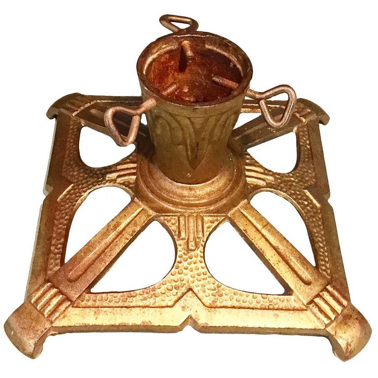 Vintage Art Deco German Cast Iron Christmas Tree Stand at 1stDibs