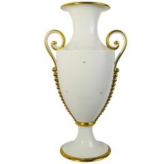 White Hollywood Regency Porcelain Vase. Signed Rosenthal, Germany, circa 1945