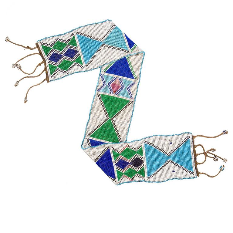 Late 19th or Early 20th Century Tribal Yao Beaded Sash, Malawi or Mozambique For Sale