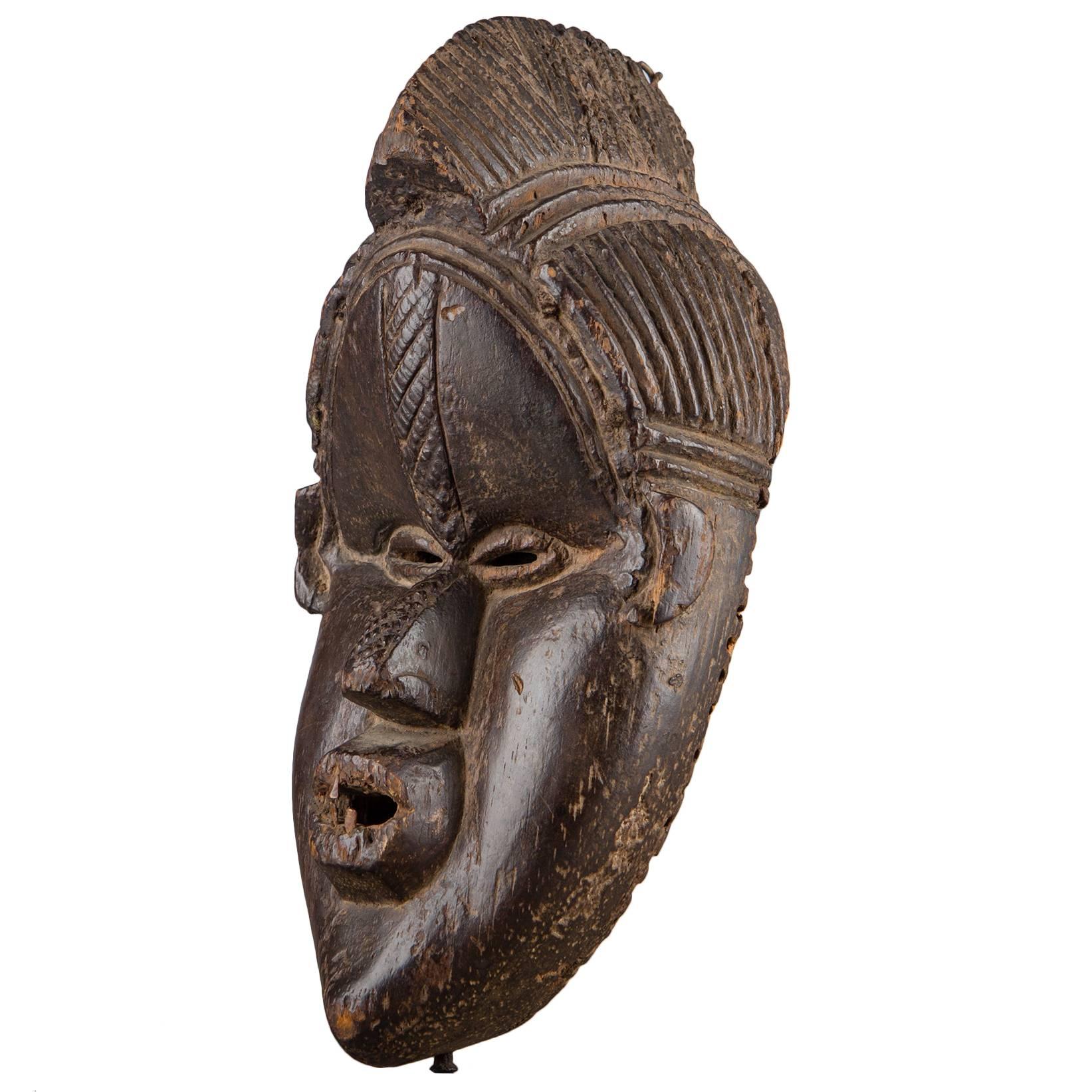 Late 19th or Early 20th Century Tribal Bassa Mask, Liberia