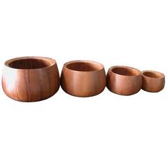 Set of Vintage Jens Qistgaard for Dansk Teak Four Salad Bowls (Mr15007)