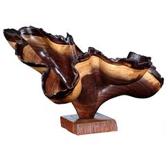 Used Brad Sells "Bonsai" Walnut Wood Carved Sculpture
