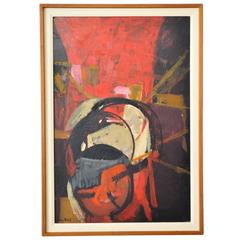 Oil on Canvas Abstract Painting, Frances D. Madoff, circa 1960