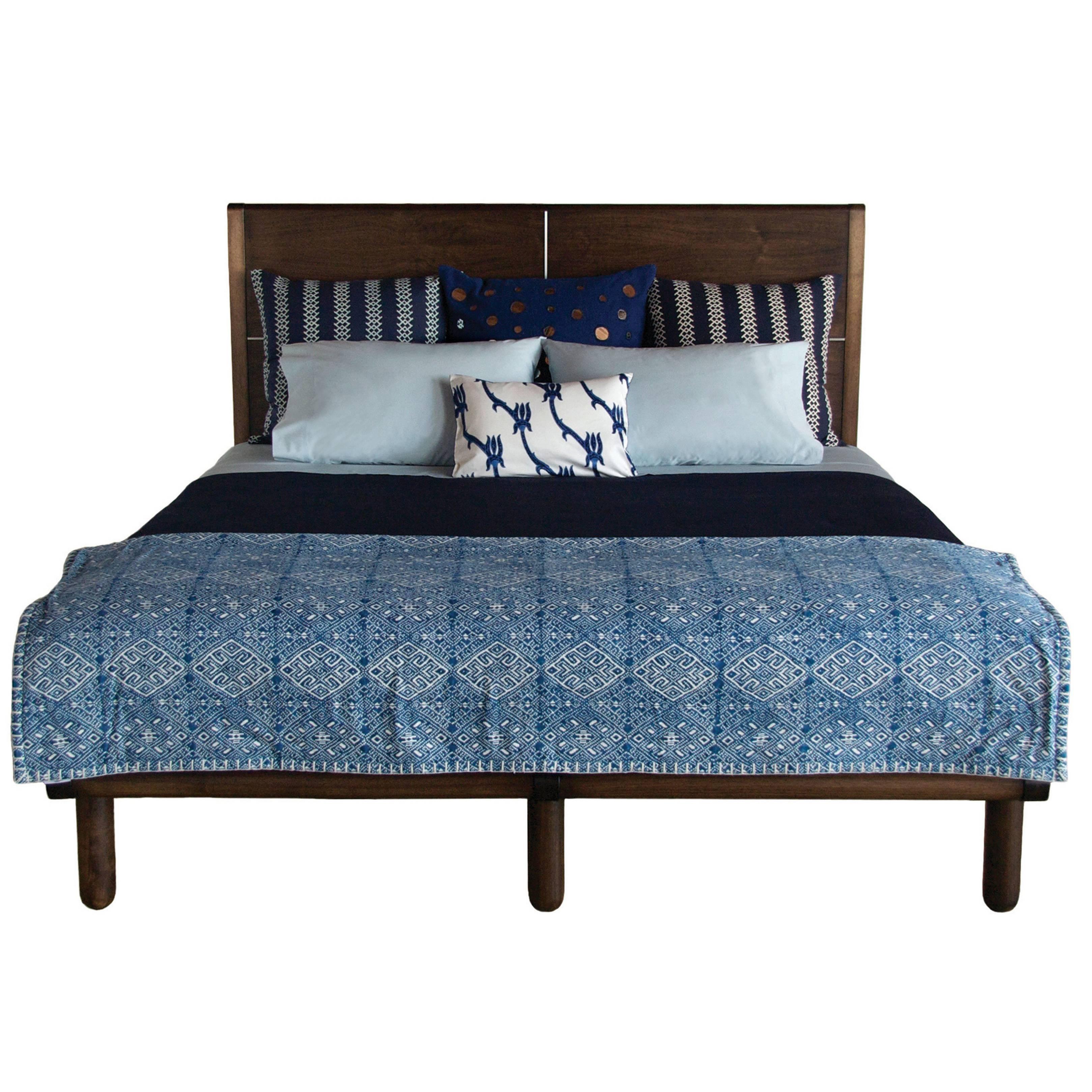 Isaksen Bed in Walnut with Headboard - handcrafted by Richard Wrightman Design
