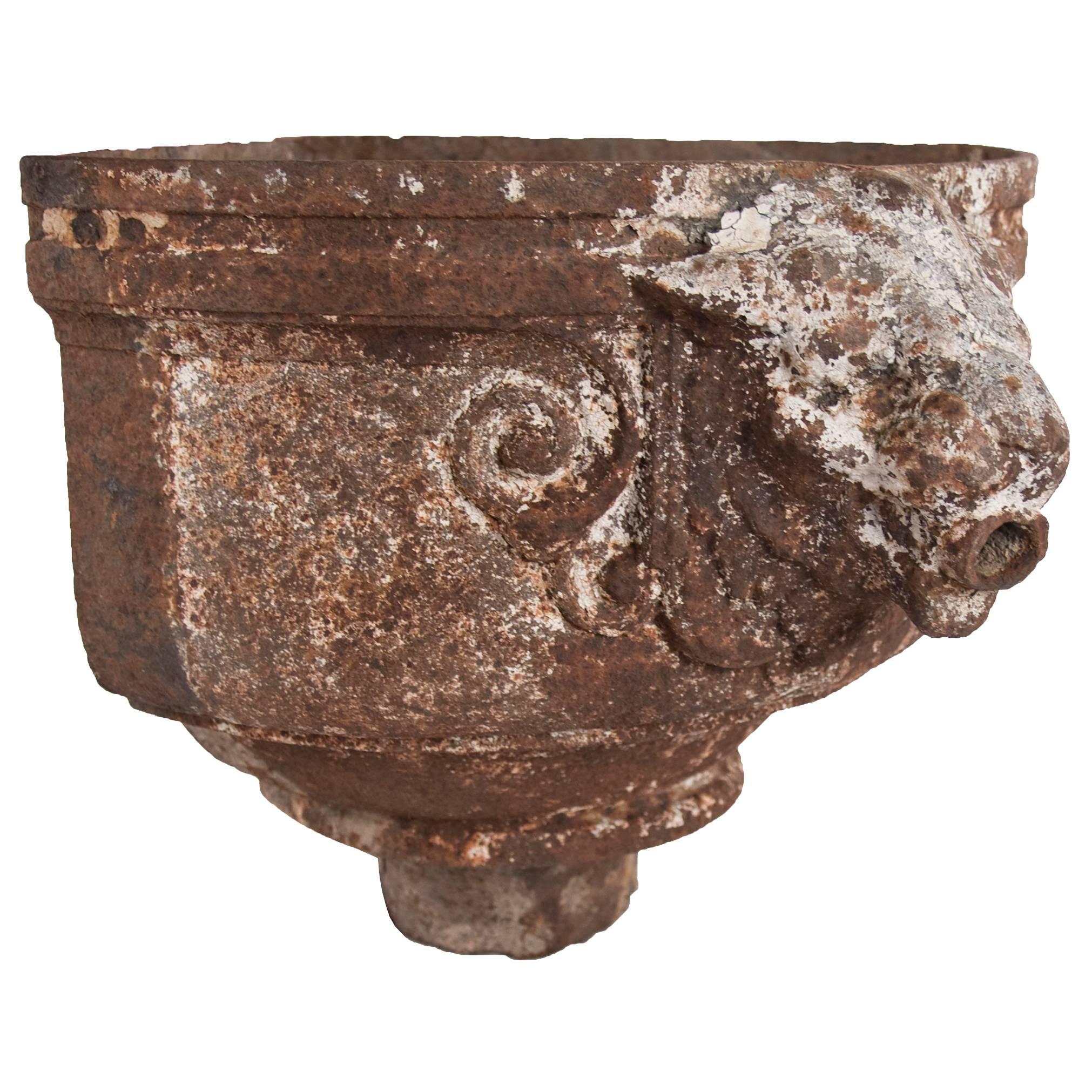Architectural Lamb Head Basin and Fountain Mask For Sale