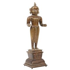 19th Century Standing Bronze Figure of Krishna, India