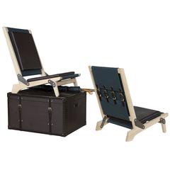 RWD Officer's Field Set, Leather Clad with White Oak Folding Chairs 1