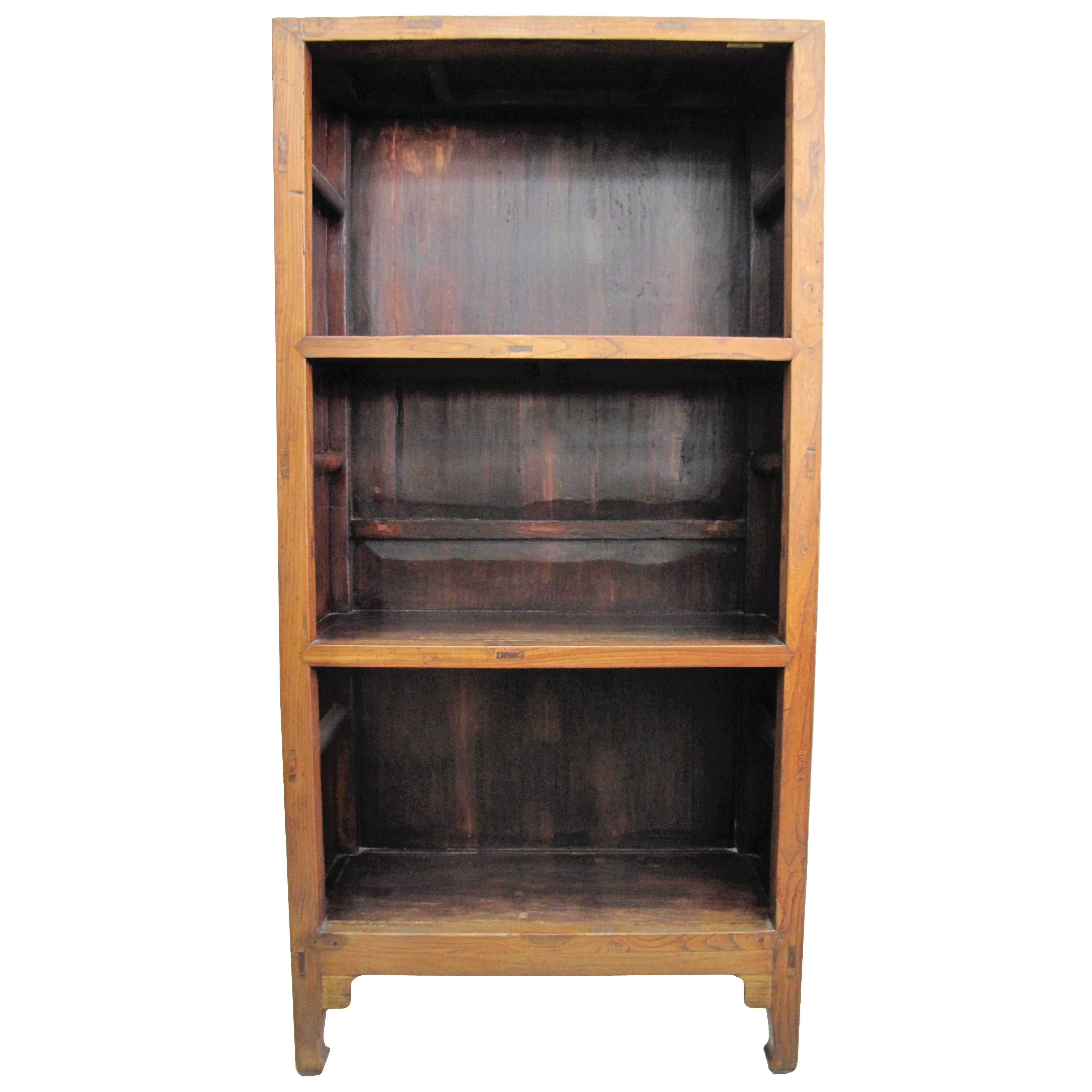 19th Century Chinese Elmwood Book Shelf For Sale
