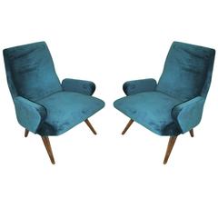 Pair of Italian Armchairs designed by Nino Zoncada.