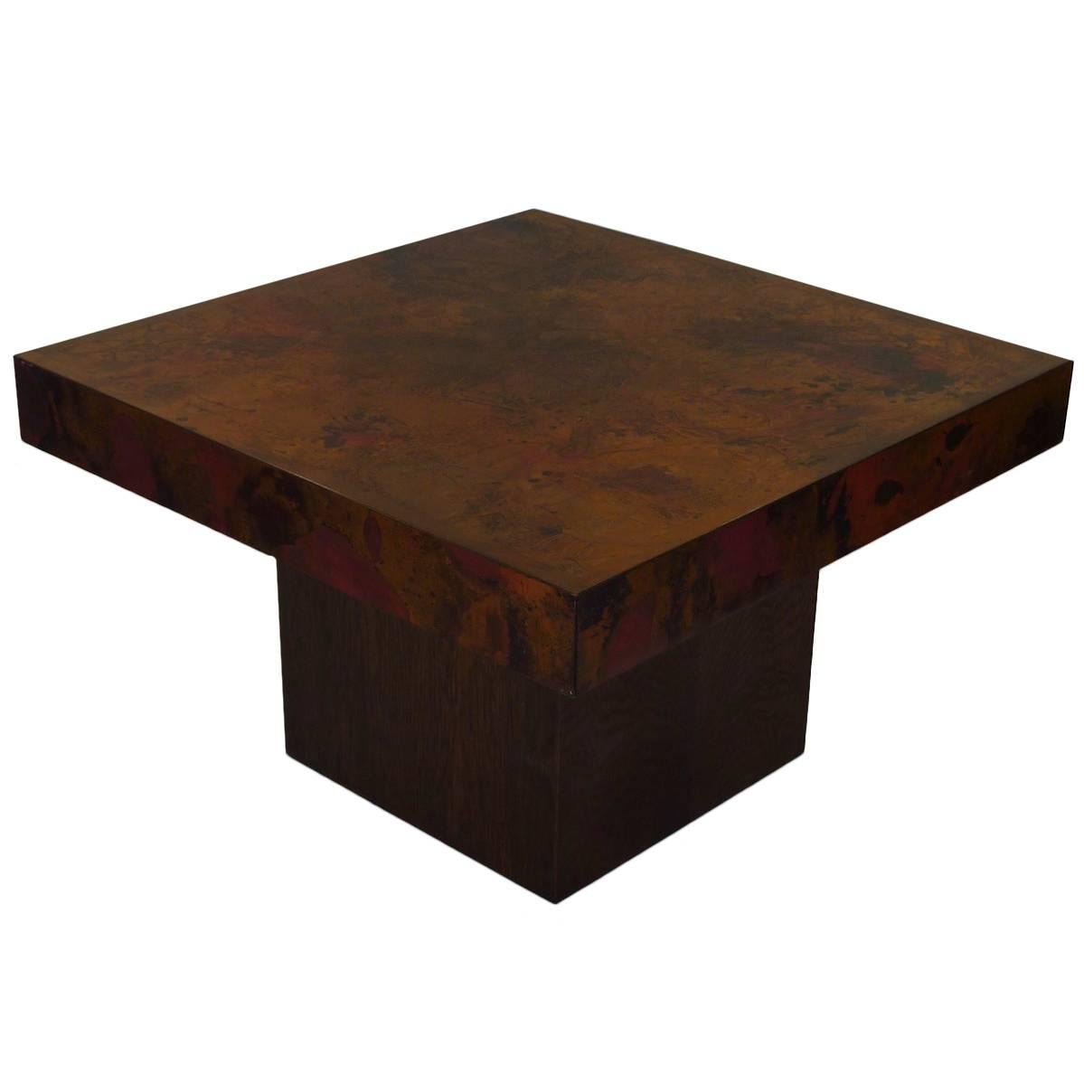 Bernhard Rohne Signed Copper Coffee Table For Sale