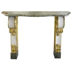 French Fragment Marble Top Console