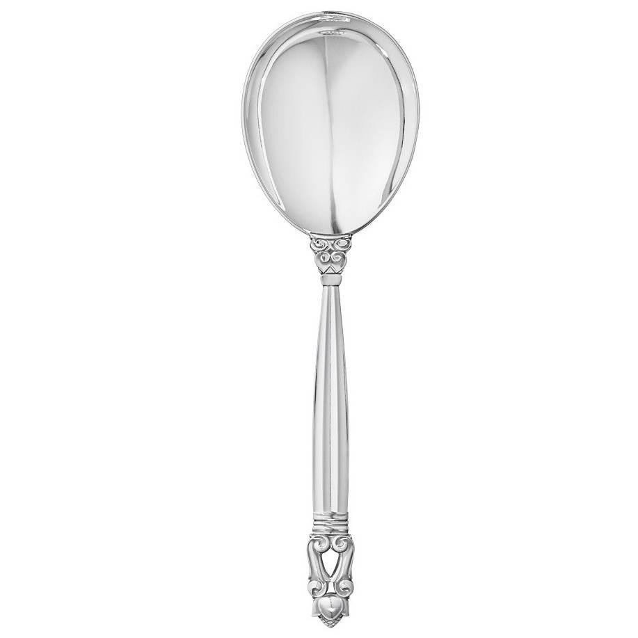 Acorn by Georg Jensen, Sterling Silver Serving Spoon For Sale