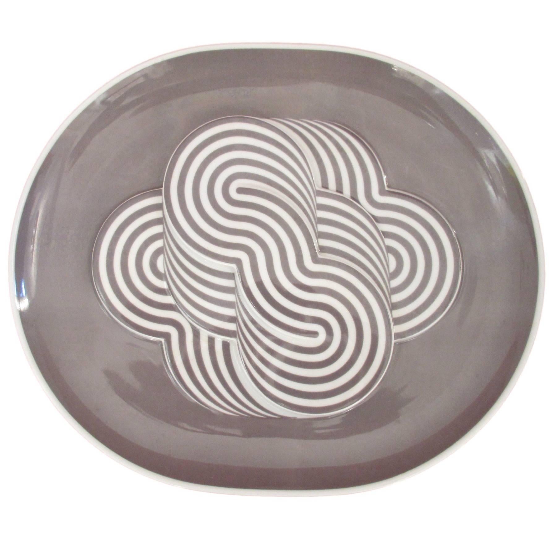 Porcelain Plate by Natale Sapone for Rosenthal, 1972, Numbered For Sale