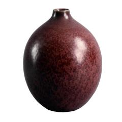 Antique Stoneware Vase with Oxblood Glaze by Kresten Bloch for Royal Copenhagen