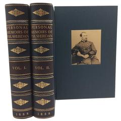 Antique Personal Memoirs of Phillip Sheridan, First Edition, Two-Volumes, circa 1888