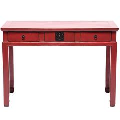 Red Lacquer Chinese Desk 6