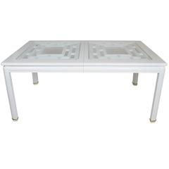 White Lacquer Fretwork Dining Table