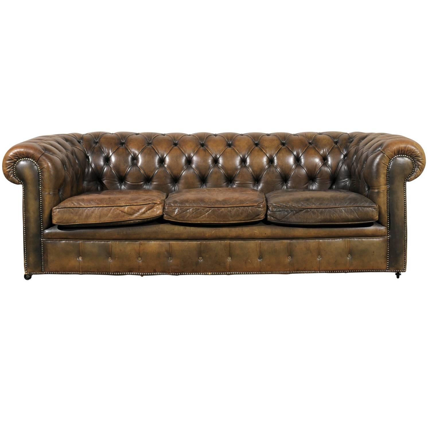 20th Century English Chesterfield Sofa