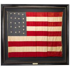 Antique 21-Star "Southern Exclusionary" Handmade American Flag, circa 1861-1865