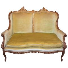 Antique 18th Century Heavily Carved French Gilded Loveseat
