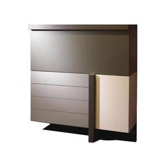 Italian Modern Cabinet Matt Lacquer and Wood Finish, New, Made in Italy 3