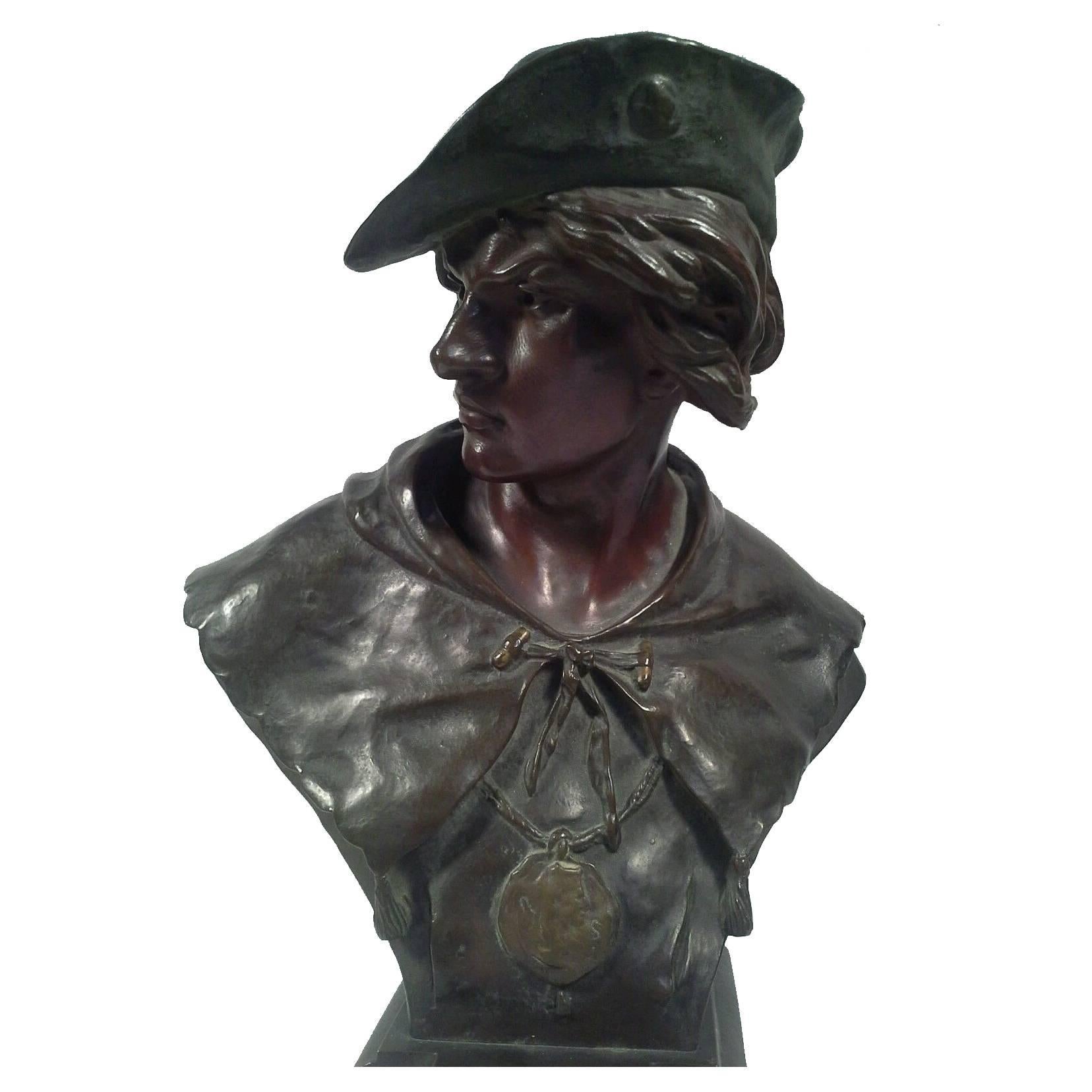 Antique  Victorian E. Picault for Tiffany Esrholier Bronze Sculpture, c1890