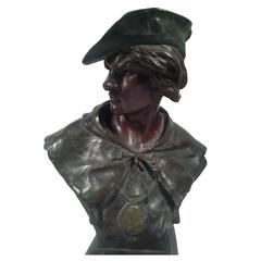 Antique  Sculpture victorienne en bronze d'E. Picault pour Tiffany Esrholier, vers 1890