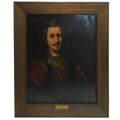 Antique A. C. Winn Rembrant Old Master Oil on Canvas Painting, circa 1880