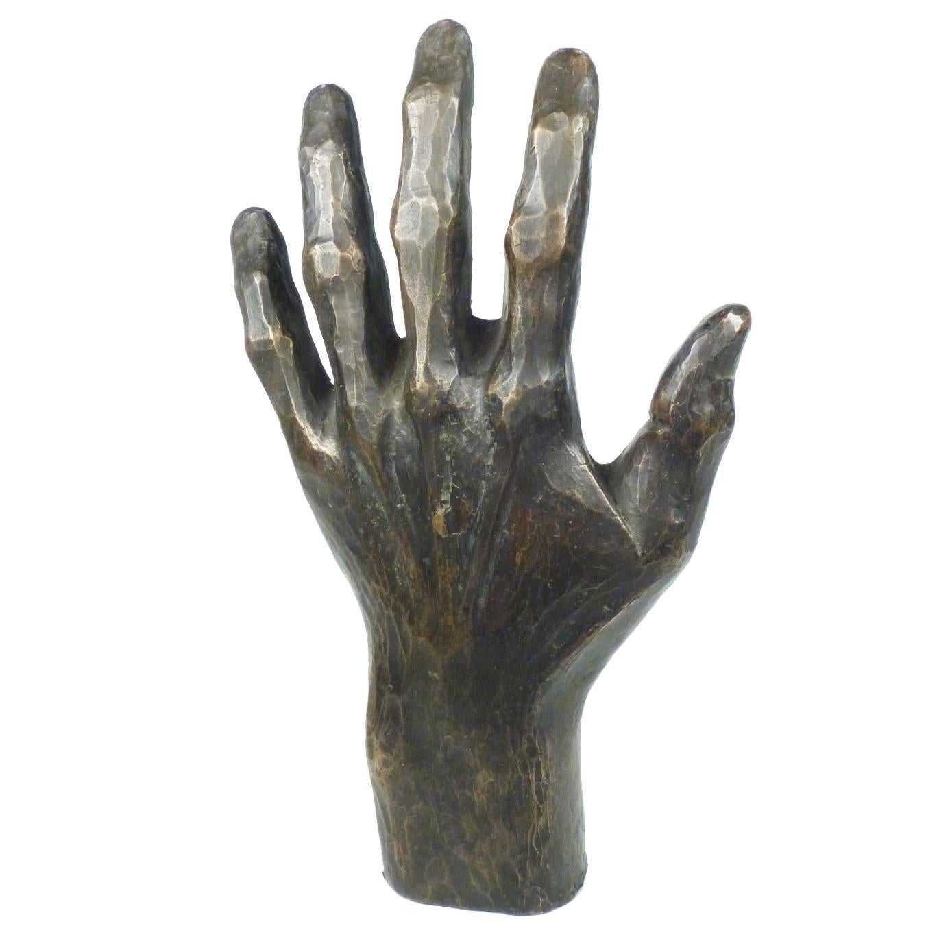 Cast Bronze Hand Sculpture by Ben Rouzie For Sale