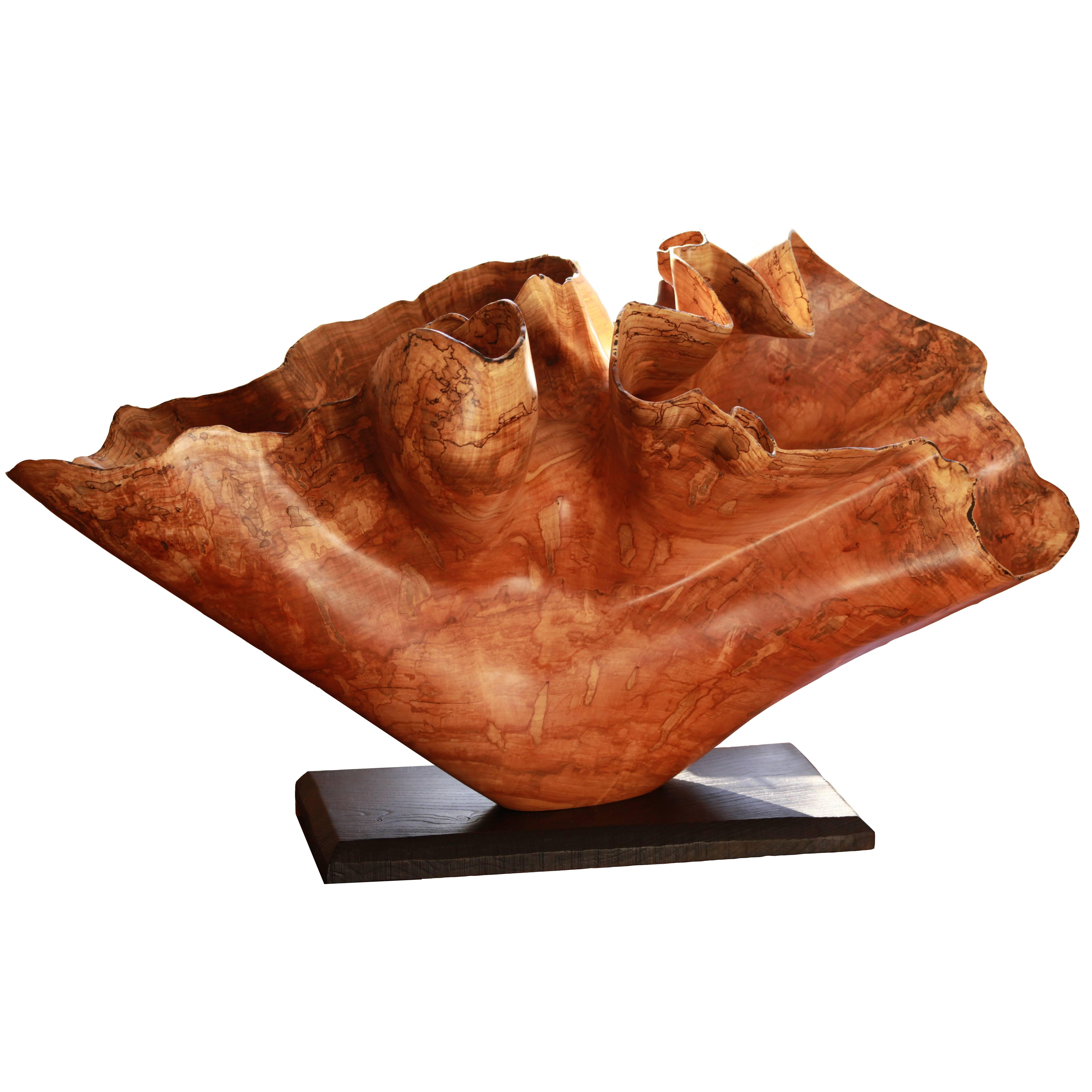 Monumental Brad Sells "Storm Blanket" Ambrosia Maple Wood Sculpture For Sale