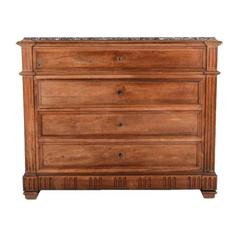 Walnut Marble-Top Commode with Desk Circa 1880